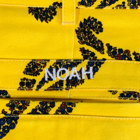 NOAH Size 34 Yellow Navy Black Paisley Cotton Zip Fly Dress Pants