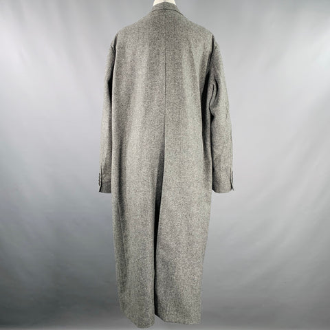 ROKH Size S Grey Wool Tweed Oversized Coat