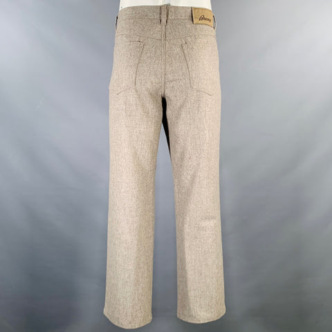 BRIONI Size 36 Taupe Wool Jean Cut Dress Pants