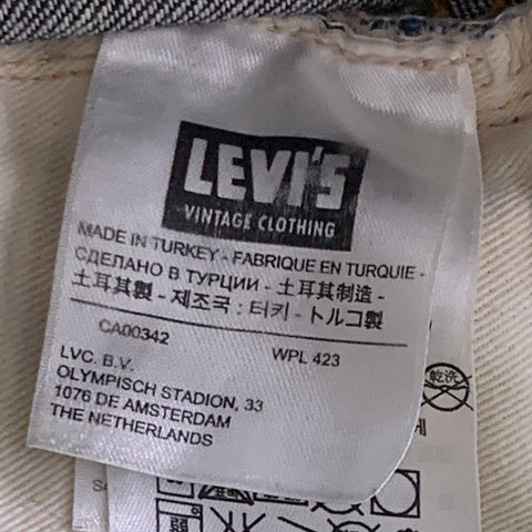 LEVI STRAUSS Size 33 Navy Multi Color Graphic Cotton Straight Selvedge Jeans