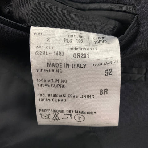 LANVIN Taille 42 Manteau de sport à revers cranté en Cupro bleu marine