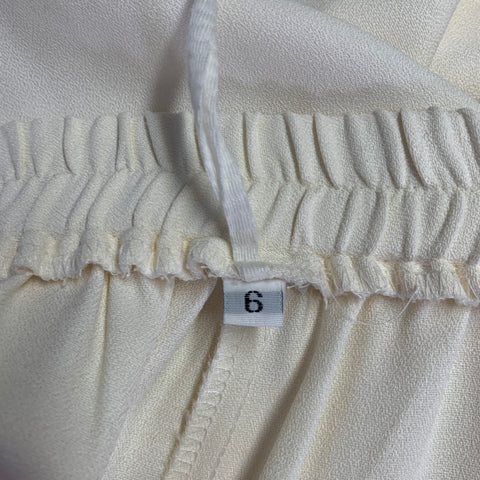 VINTAGE Size 6 Cream Pleated Dress Pants
