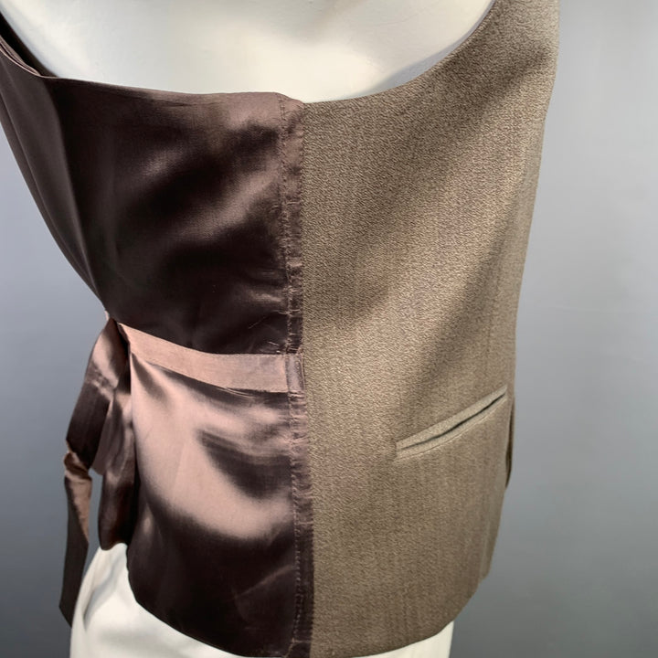 JOSEPH ABBOUD Size 42 Regular Brown Wool V-Neck Vest