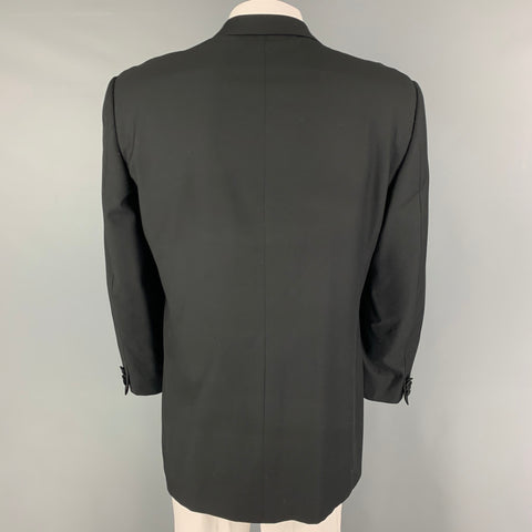 ERMENEGILDO ZEGNA Size 46 Black Wool Tuxedo Sport Coat