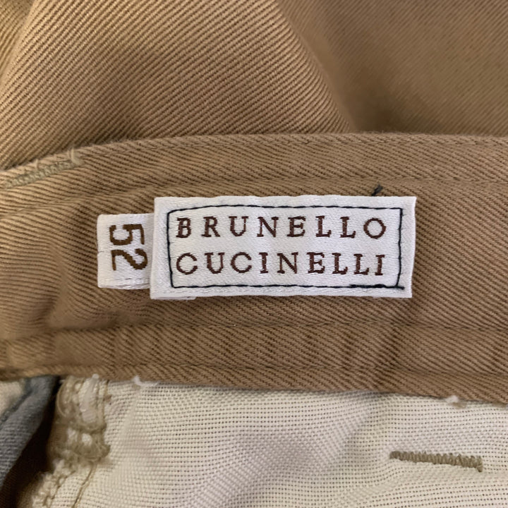 BRUNELLO CUCINELLI Size 36 Khaki Cotton Drawstring Cargo Shorts