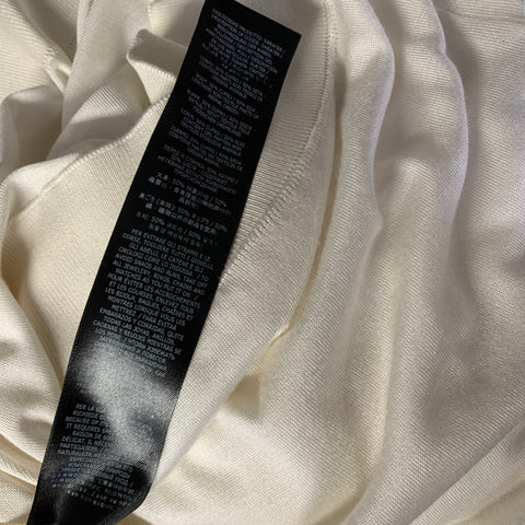 TOM FORD Size XL White Knitted Silk Cupro Hanley Pullover