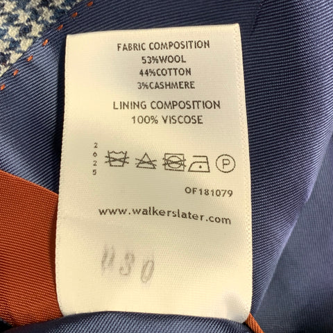 WALKER SLATER Size 40 Regular Blue White Yellow Glenplaid Sport Coat