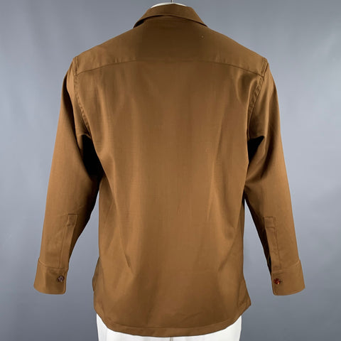 CMMN Size 44 Brown Wool Worker Long Sleeve Shirt