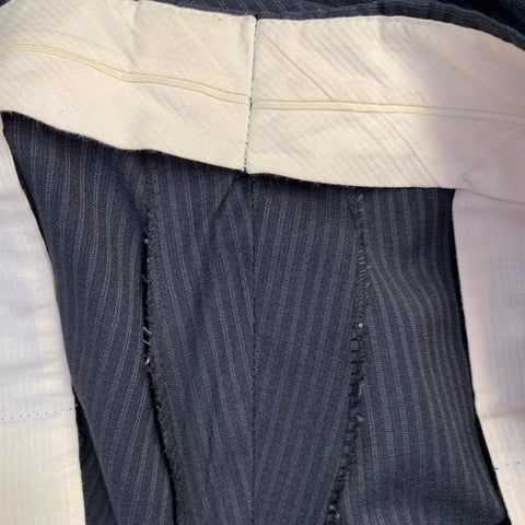 BURBERRY LONDON Size 44 Regular Black Grey Stripe Wool Notch Lapel Suit