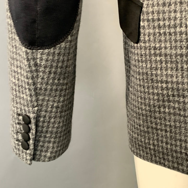JUNYA WATANABE Size M Grey Black Houndstooth Wool Blend Slim Fit Sport Coat