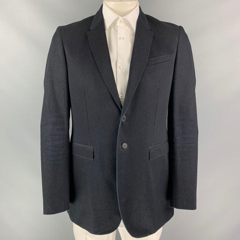 BURBERRY PRORSUM Spring 2015 Size 42 Indigo Blue Denim Notch Lapel Jacket