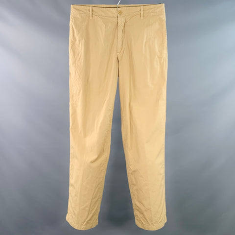 RALPH LAUREN Size 32 Khaki Wrinkled Cotton Flat Front Casual Pants