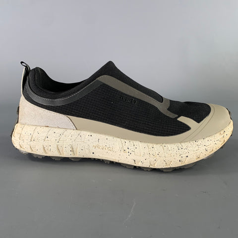 HAVEN Size 10 Black Grey Color Block Nylon Slip On Sneakers