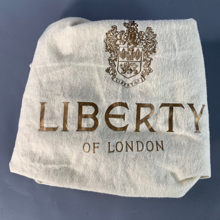 LIBERTY OF LONDON Brown Gold Embossed Leather Oversized Tote Handbag