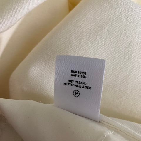 DEREK LAM Size 6 White Cotton Blend Straight leg Dress Pants