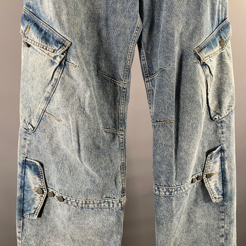 EGONLAB Size M Blue Cotton Wide-Leg Baggy Jeans
