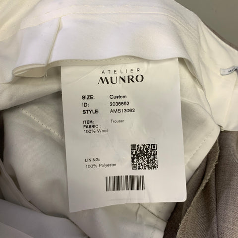 ATELIER MUNRO Size 32 Khaki Wool Slim Fit Dress Pants