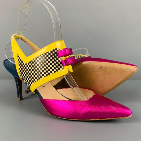 NICHOLAS KIRKWOOD Size 8 Pink Multi Color Leather Mixed Patterns Pumps