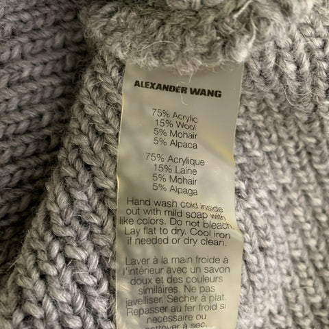 T by ALEXANDER WANG Size XS Grey Wool Blend Turtleneck Pullover Womens