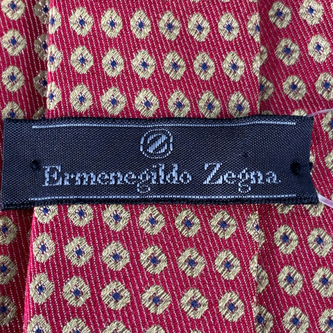 Cravate en Soie à Pois Rouges et Jaunes ERMENEGILDO ZEGNA
