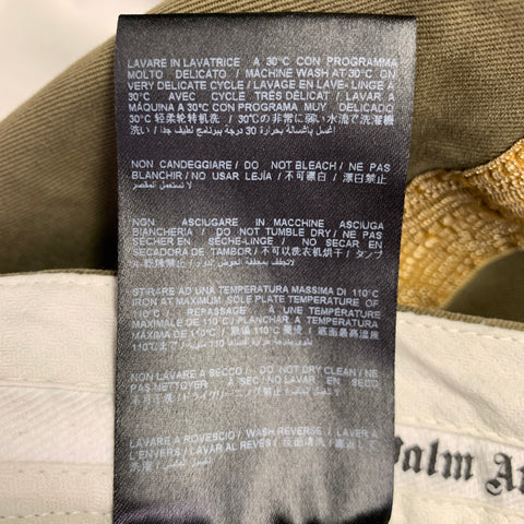 PALM ANGELS Taille 38 Pantalon Casual Chino en Coton à Rayures Vert et Doré