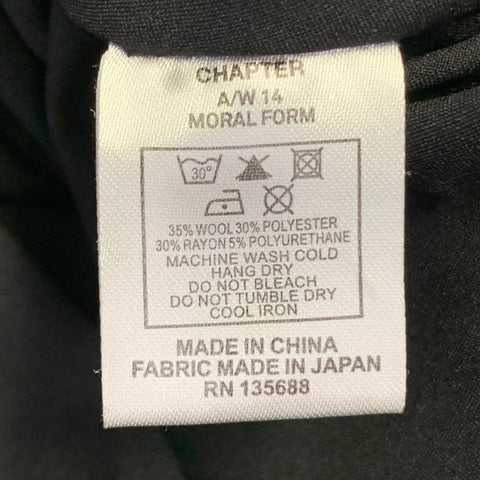 CH. Size 32 Charcoal Grey Wool Blend Twill Layered Button Fly Casual Pants