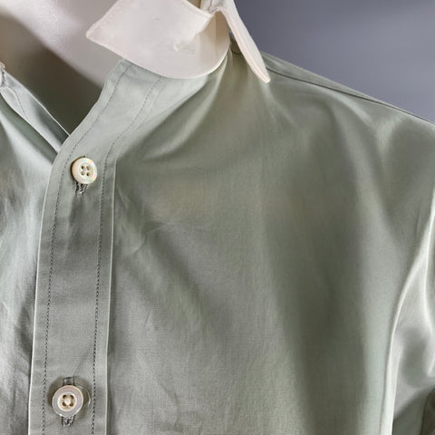 RALPH LAUREN Size 2 Green White Cotton Club Collar Dress Top