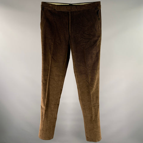 RALPH LAUREN Size 36 Brown Corduroy Cotton Straight Leg Pants