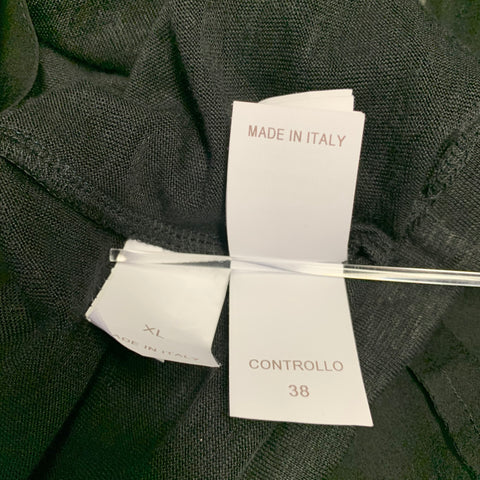 BRUNELLO CUCINELLI Size XL Black Silver Silk Monili Double Layer Dress Top