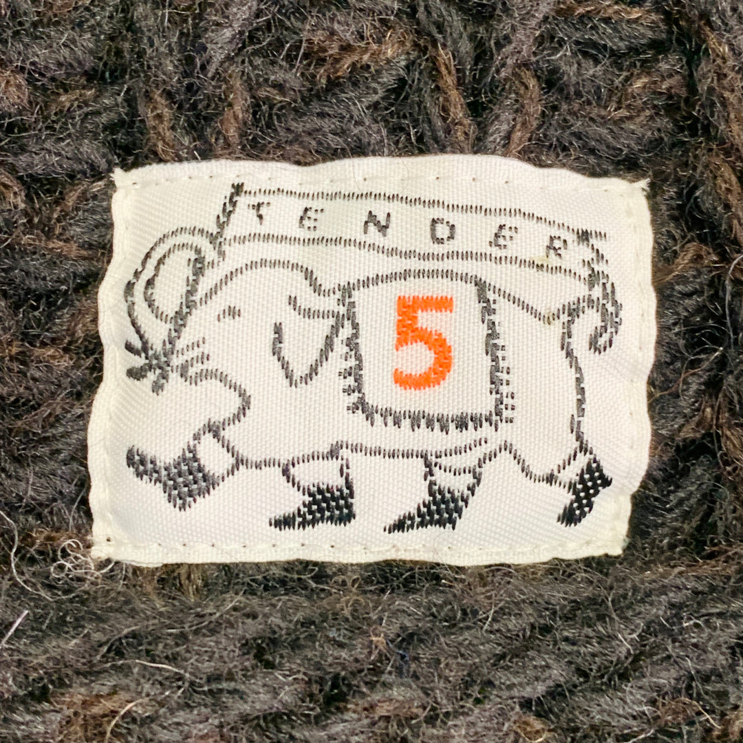 TENDER CO. Size XL Brown Heather Virgin Wool Rib Knit Crew Neck Sweater