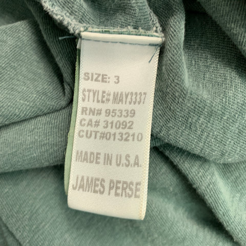 JAMES PERSE Size L Heather Green Cotton Buttoned Polo