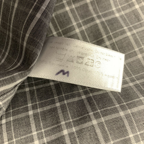 ETON Size 40 Grey White Plaid Cotton Button Up Long Sleeve Shirt