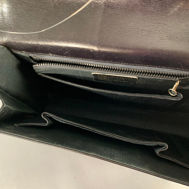 PIERRE BALMAIN Black Silver Leather Shoulder Bag Handbag