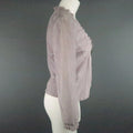 GIORGIO ARMANI Size 12 Lavender Suede Ruffle Trim Cardigan Jacket GIORGIO ARMANI