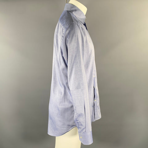ETRO Size M Blue Pointed Collar Long Sleeve Shirt
