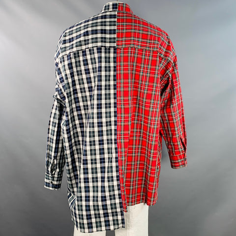 KIDILL x JAMIE REID One Size Anarchy Multi Color Patchwork Cotton Long Sleeve Shirt