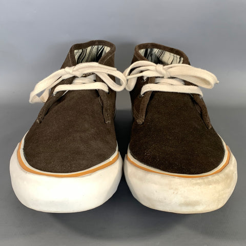 PAUL SMITH JEANS Size 9 Brown White S9XG/C383/SUE Suede High Top Lace Up Shoes
