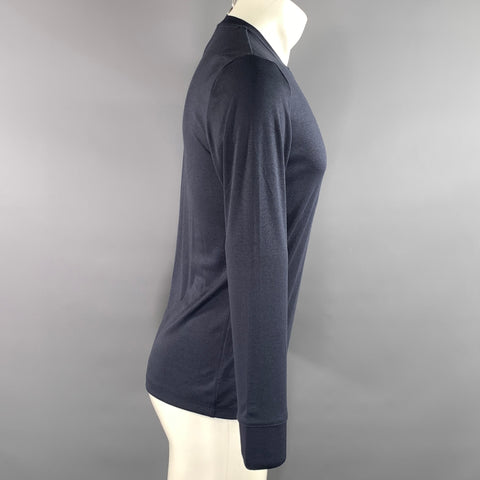 THEORY Size XS Navy Solid Modal Blend Crew Neck Pullover