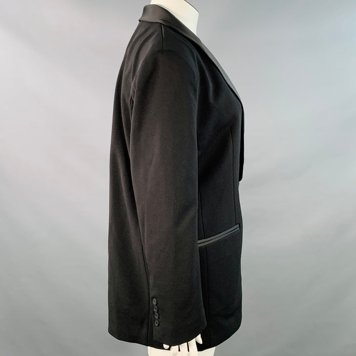 ZAC POSEN Size 12 Black Polyester Blend Shawl Collar Single Button Jacket Blazer