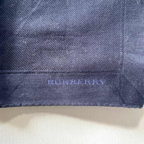 BURBERRY Navy Stripe Cotton Pocket Square