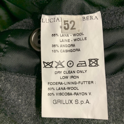 LUCIANO BARBERA Size 42 Grey Wool Blend Single Breasted Coat