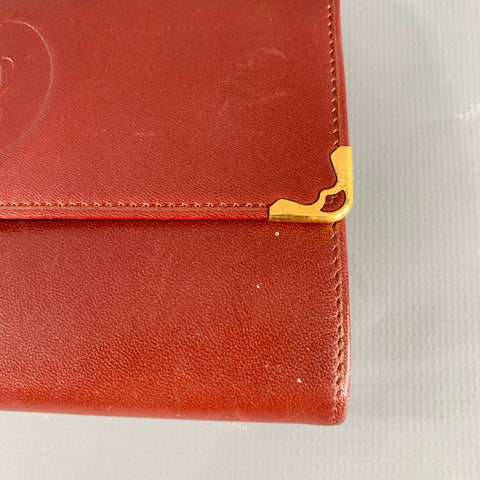 CARTIER Burgundy Logo Leather Wallet
