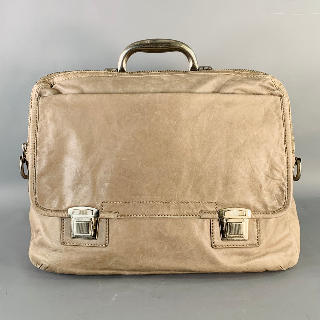 MARC by MARC JACOBS Grey Silver Leather Metal Briefcase