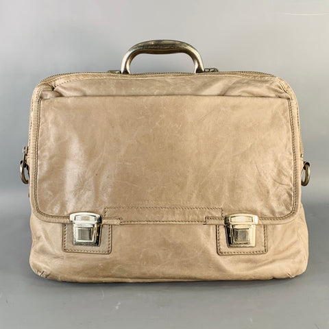 MARC by MARC JACOBS Grey Silver Leather Metal Briefcase