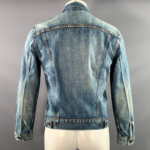 LEVI'S Size M Blue Washed Cotton Trucker Jacket