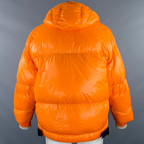 CROQUIS Size S Orange Charcoal Color Block Polyamide Puffer Jacket