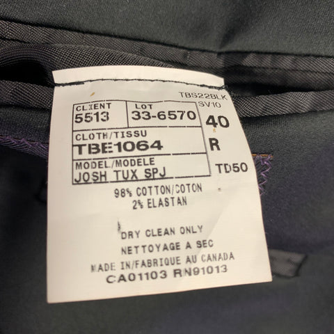 TED BAKER Size 40 Green Black Velvet Cotton Blend Sport Coat
