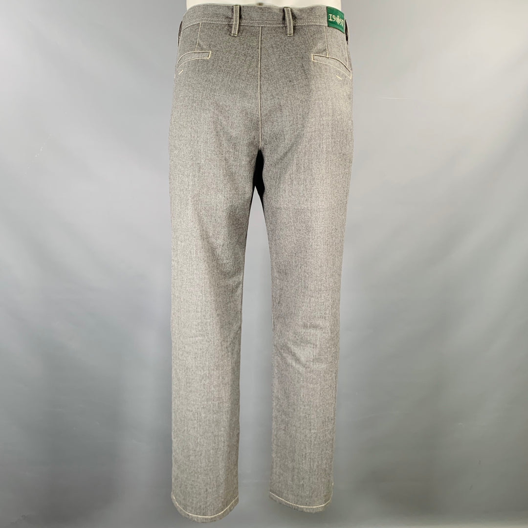 LUIGI BORRELLI Size 34 Grey Wool Button Fly Dress Pants