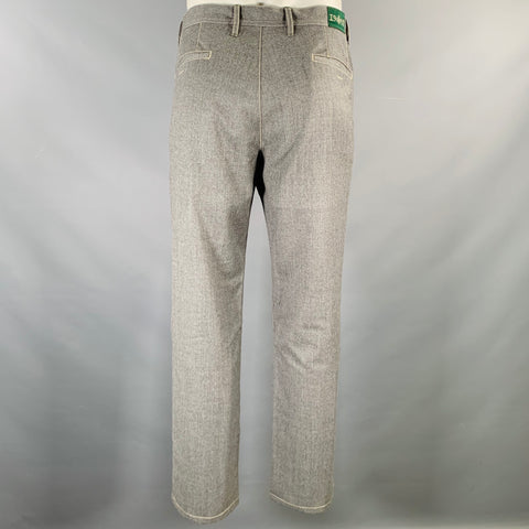 Pantalon de ville LUIGI BORRELLI taille 34, en laine grise, à braguette boutonnée