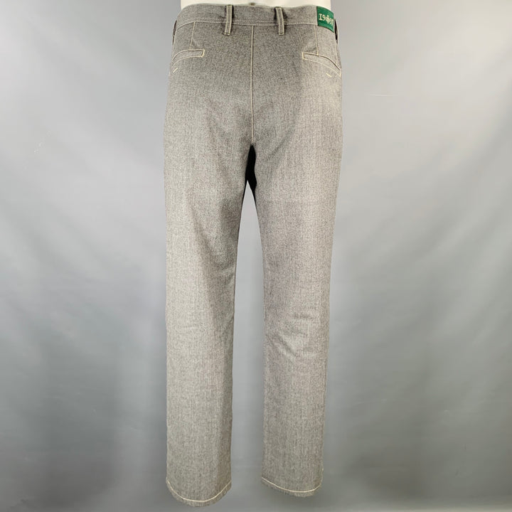LUIGI BORRELLI Size 34 Grey Wool Button Fly Dress Pants